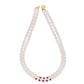 J Pearls 2 Line 5-6Mm Oval Pearl Set - Real Pearl Jewelry - Swadesiicart