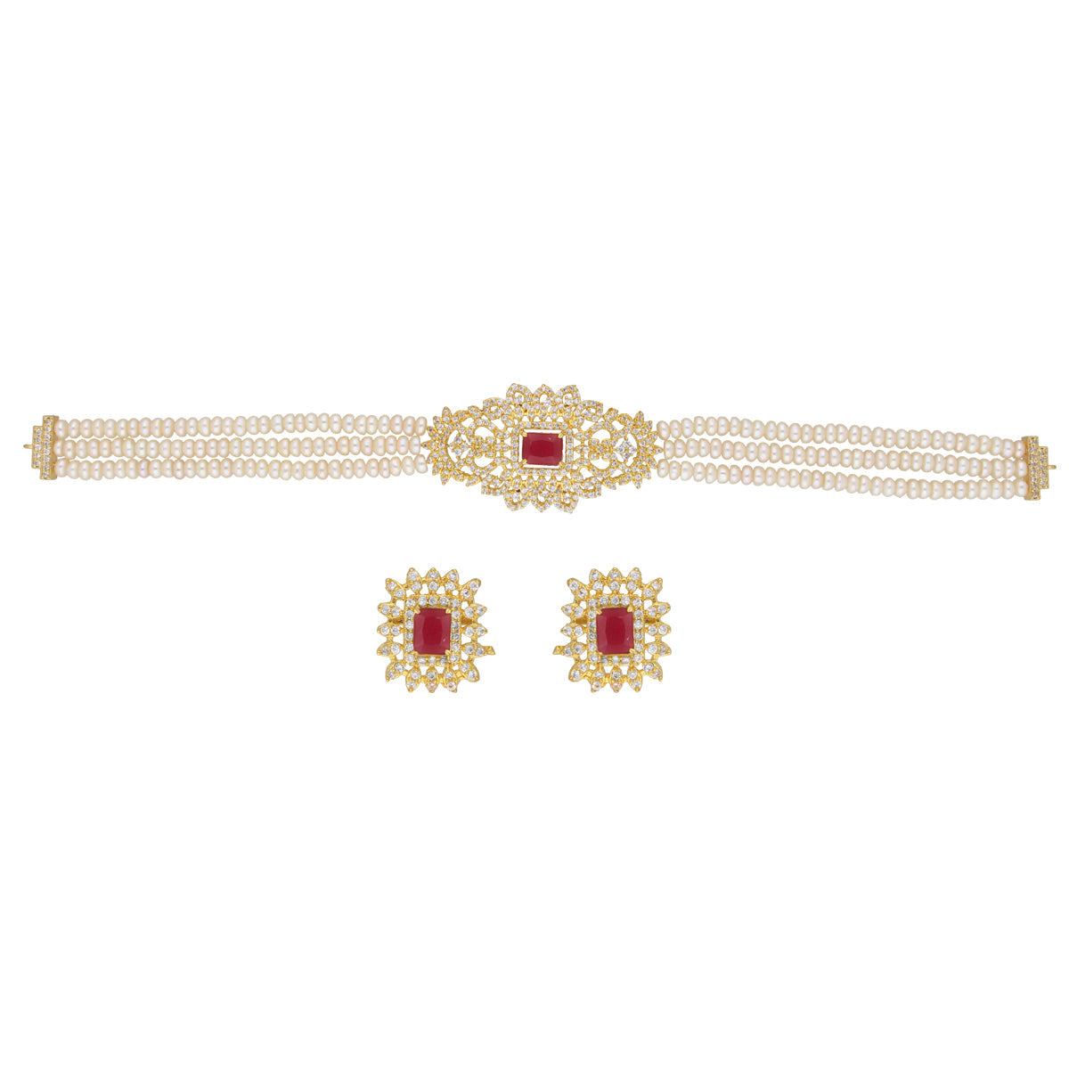J Pearls Charming Pearl Choker - Real Pearl Jewelry | Swadesiicart
