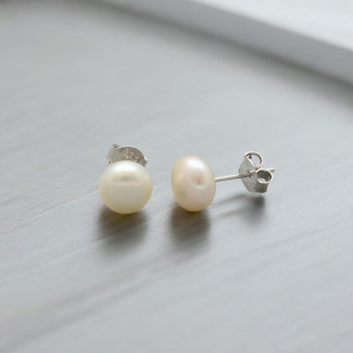 J Pearls Chic 925 Silver Stud Earrings - Swadesiicart