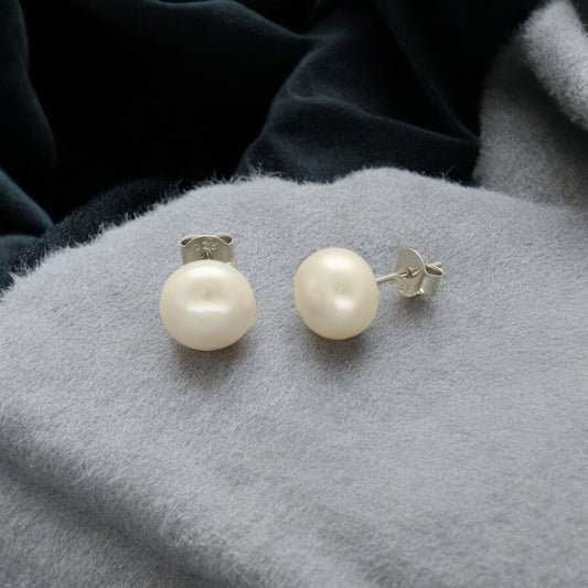 J Pearls Lavish 925 Sterling Silver Stud Earrings - Swadesiicart