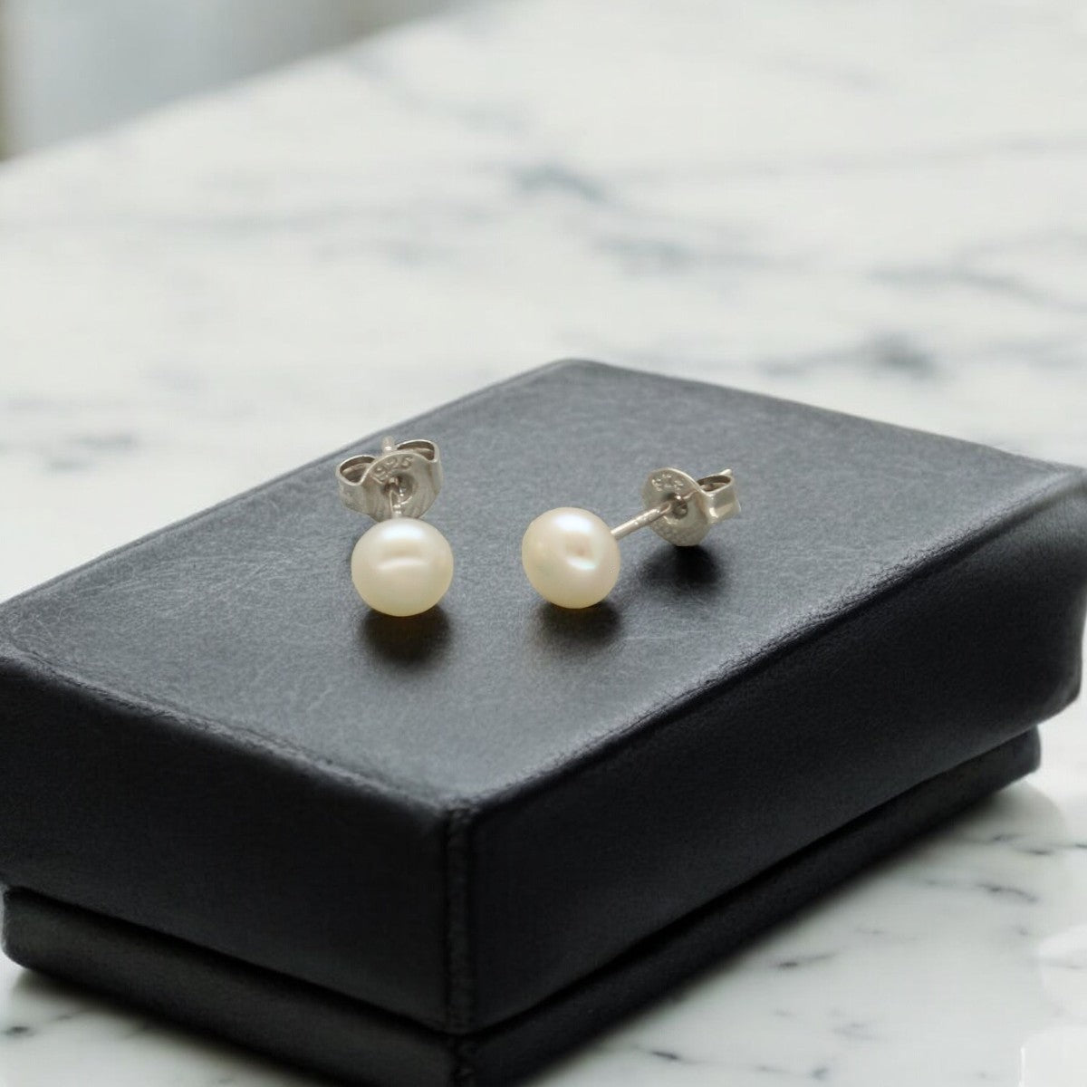 J Pearls Luxe 925 Silver Stud Earrings - Swadesiicart