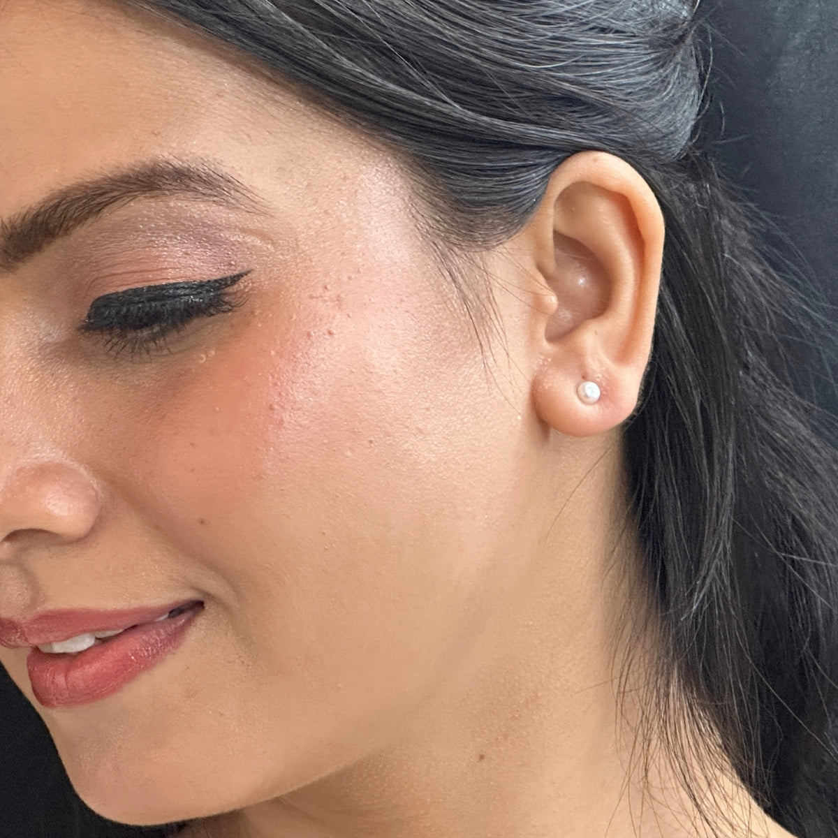 J Pearls Couture 925 Silver Stud Earrings - Swadesiicart