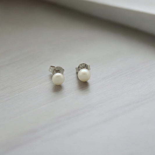 J Pearls Couture 925 Silver Stud Earrings - Swadesiicart