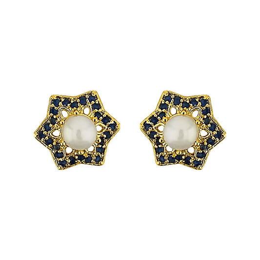 J Pearls Star Pearl Earrings - Real Pearl Jewelry | Swadesiicart