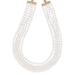 J Pearls 5 Line Plain Oval Pearl Set - Real Pearl Jewelry - Swadesiicart
