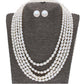 J Pearls 5 Line Plain Oval Pearl Set - Real Pearl Jewelry - J Pearls