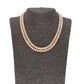 J Pearls 2 Line Button Peach Pearl Set - Real Pearl Jewelry - Swadesiicart