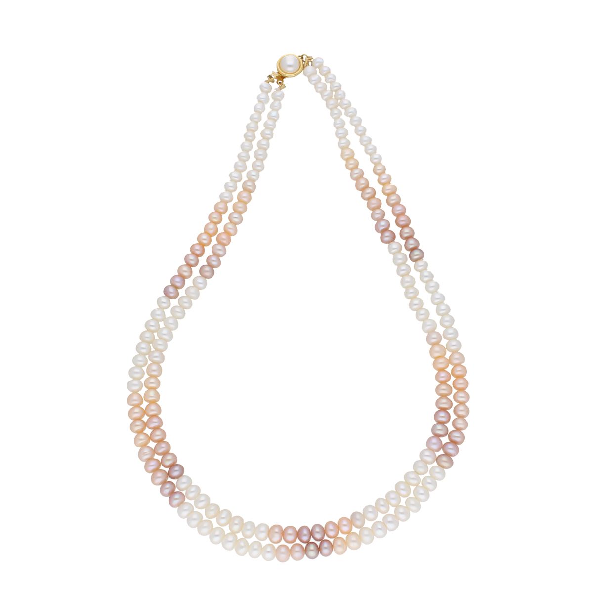 J Pearls 2 Line Mutli-Color Button Pearl Set - Real Pearl Jewelry - Swadesiicart