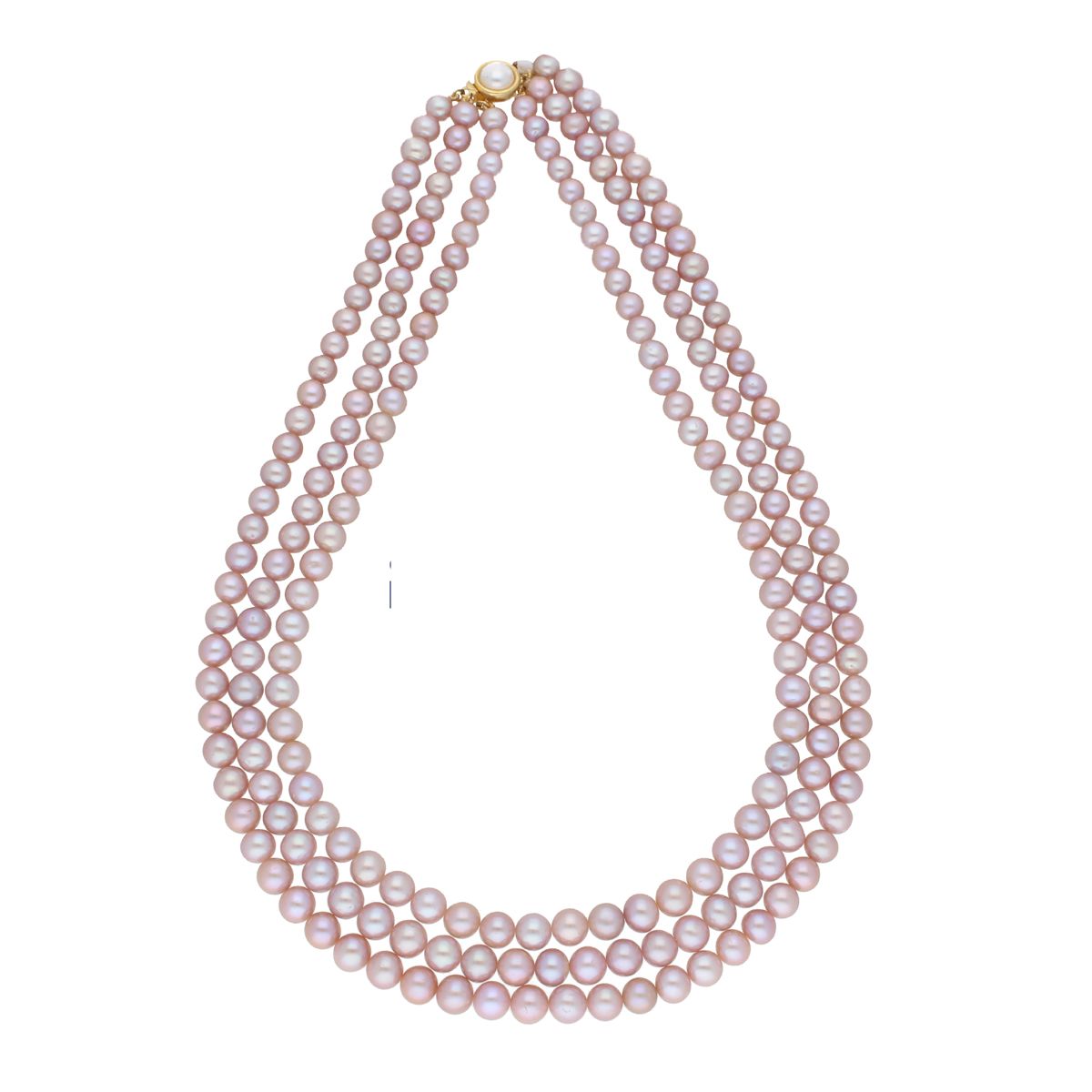 J Pearls 3 Line 8-9Mm Round Pearl Set - Real Pearl Jewelry - Swadesiicart