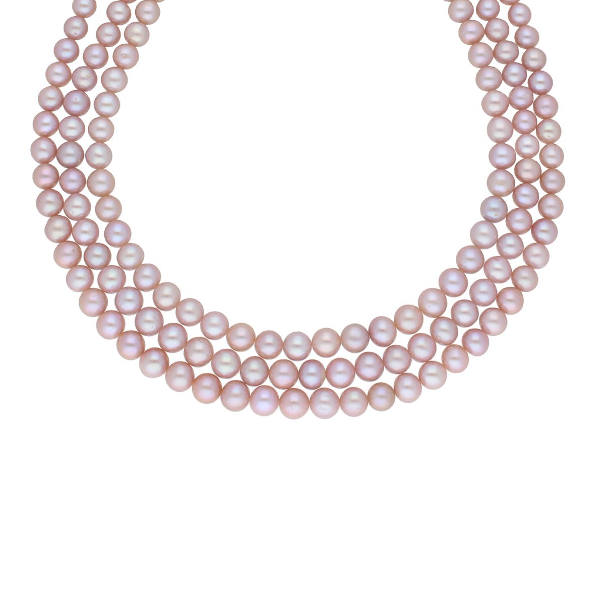 J Pearls 3 Line 8-9Mm Round Pearl Set - Real Pearl Jewelry - Swadesiicart