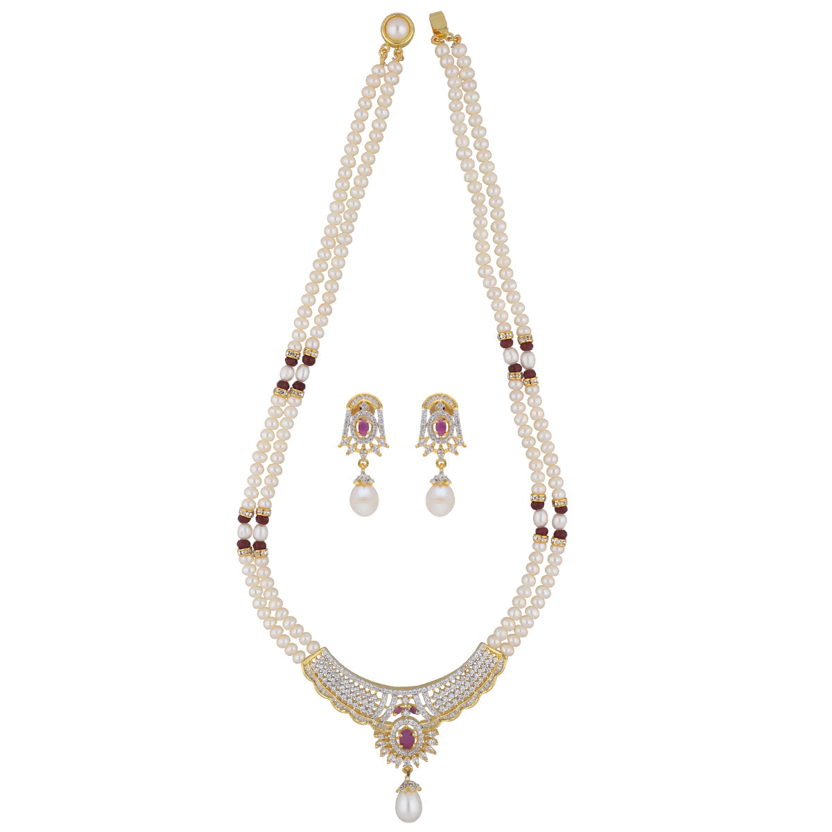 J Pearls Spectacular Pearl Necklace - Real Pearl Jewelry | Swadesiicart