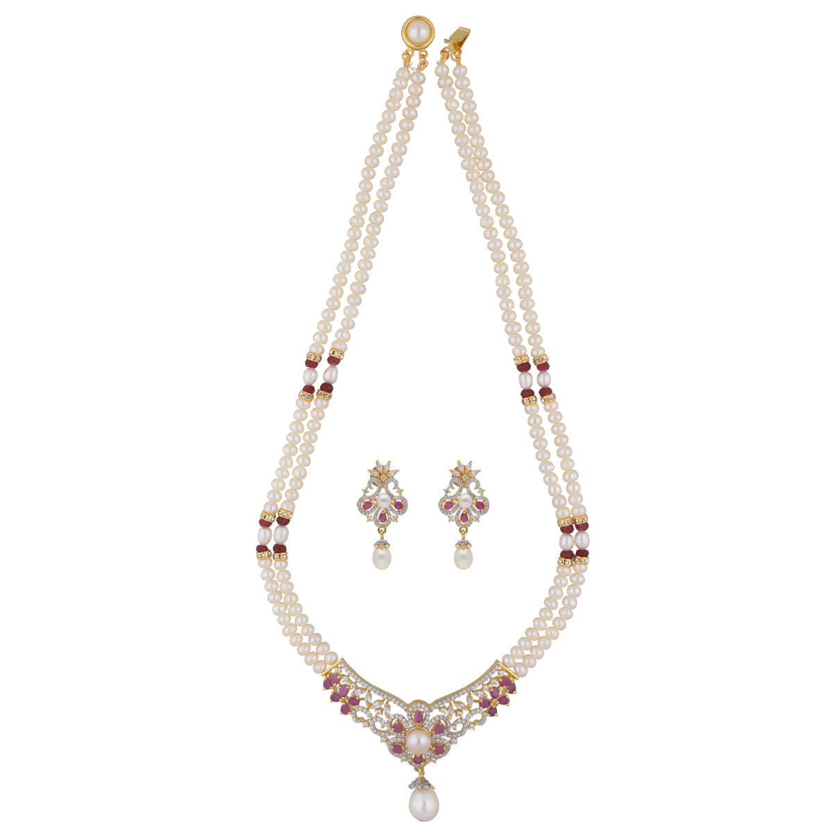 J Pearls Charming Pearl Necklace - Real Pearl Jewelry | Swadesiicart