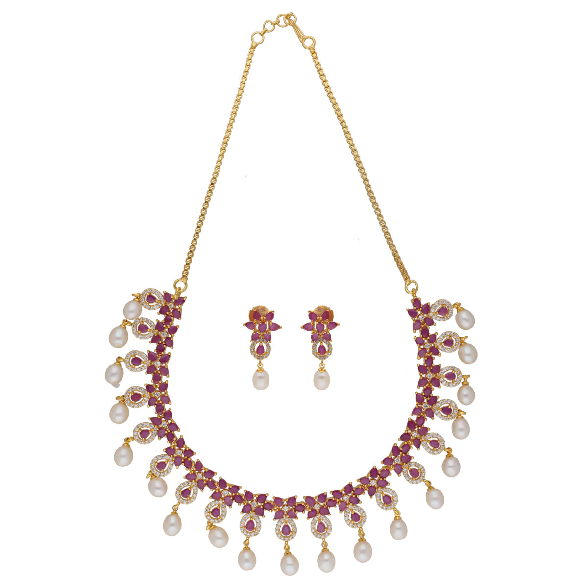 J Pearls Alluring Pearl Necklace - Real Pearl Jewelry | Swadesiicart