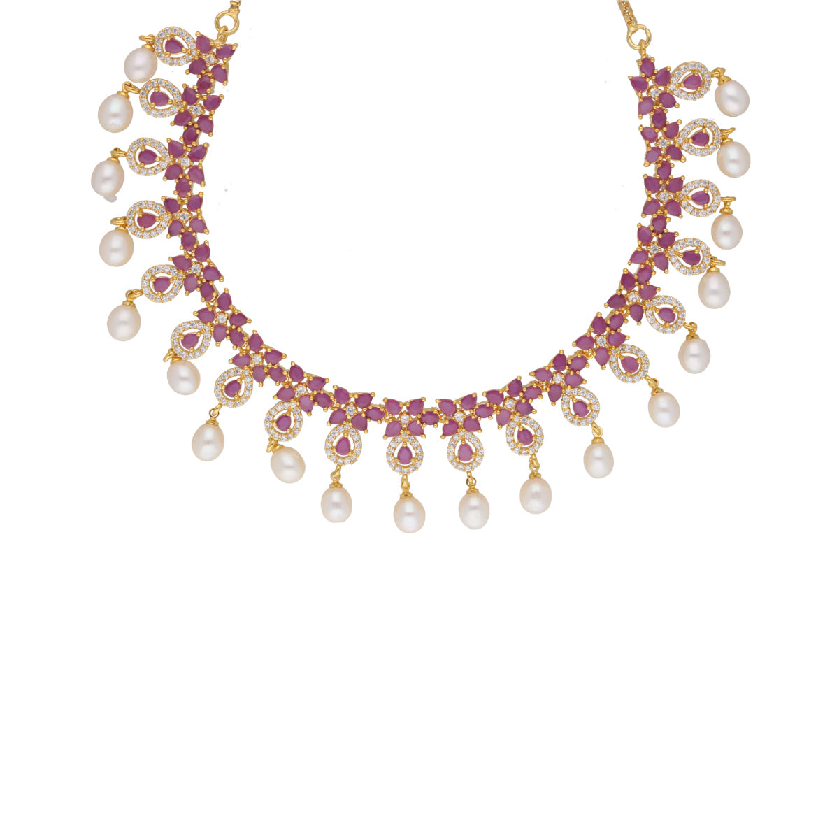 J Pearls Alluring Pearl Necklace - Real Pearl Jewelry | Swadesiicart