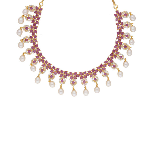 J Pearls Alluring Pearl Necklace - Real Pearl Jewelry | Swadesiicart