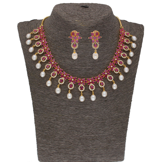 J Pearls Alluring Pearl Necklace - Real Pearl Jewelry | Swadesiicart