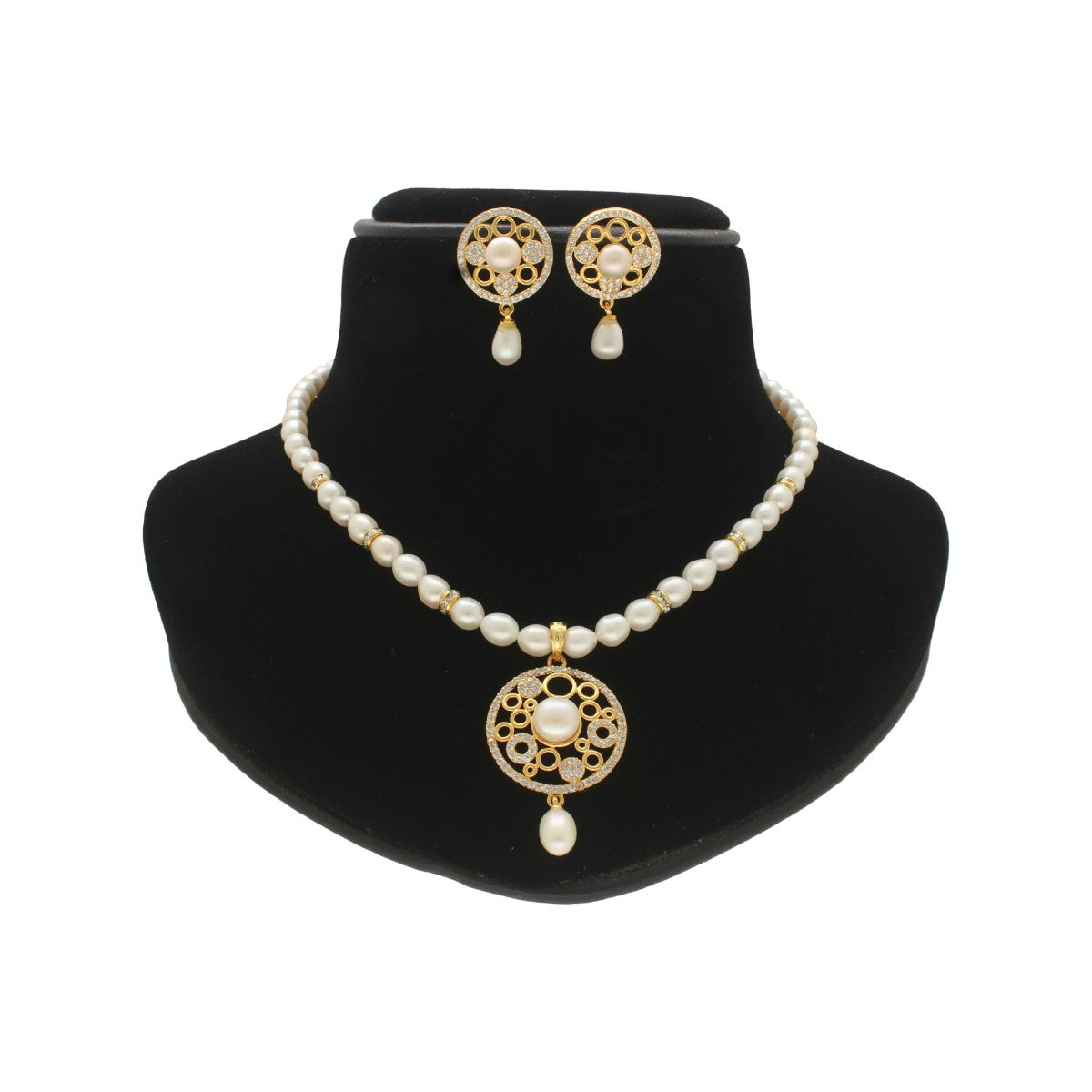 J Pearls Sublime Pearl Necklace Set - Swadesiicart