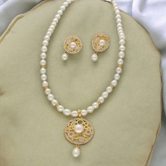 J Pearls Sublime Pearl Necklace Set - Swadesiicart