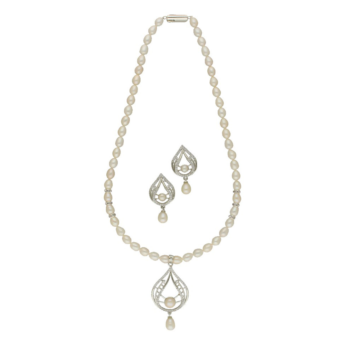 J Pearls Winsome Pearl Necklace Set - Swadesiicart