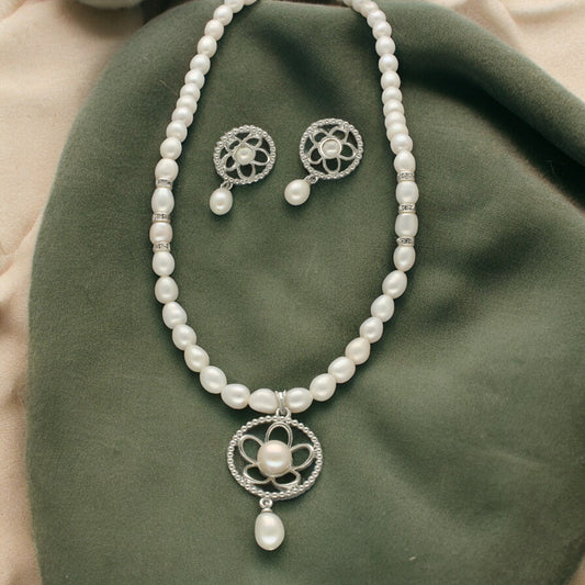 J Pearls Grandiose Pearl Necklace Set - Swadesiicart