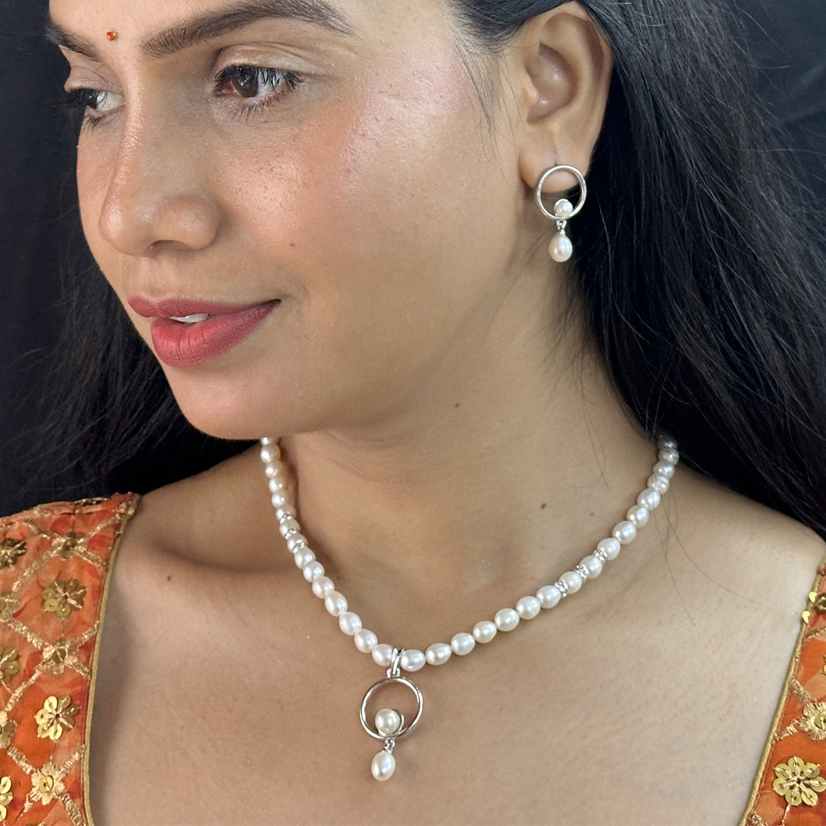 J Pearls Opulent Pearl Necklace Set - Swadesiicart