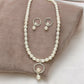 J Pearls Opulent Pearl Necklace Set - Swadesiicart