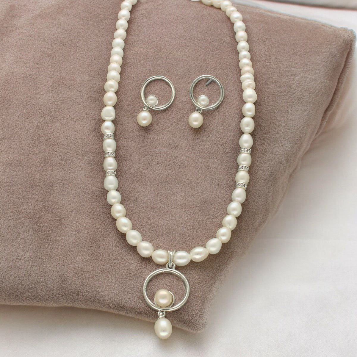 J Pearls Opulent Pearl Necklace Set - Swadesiicart