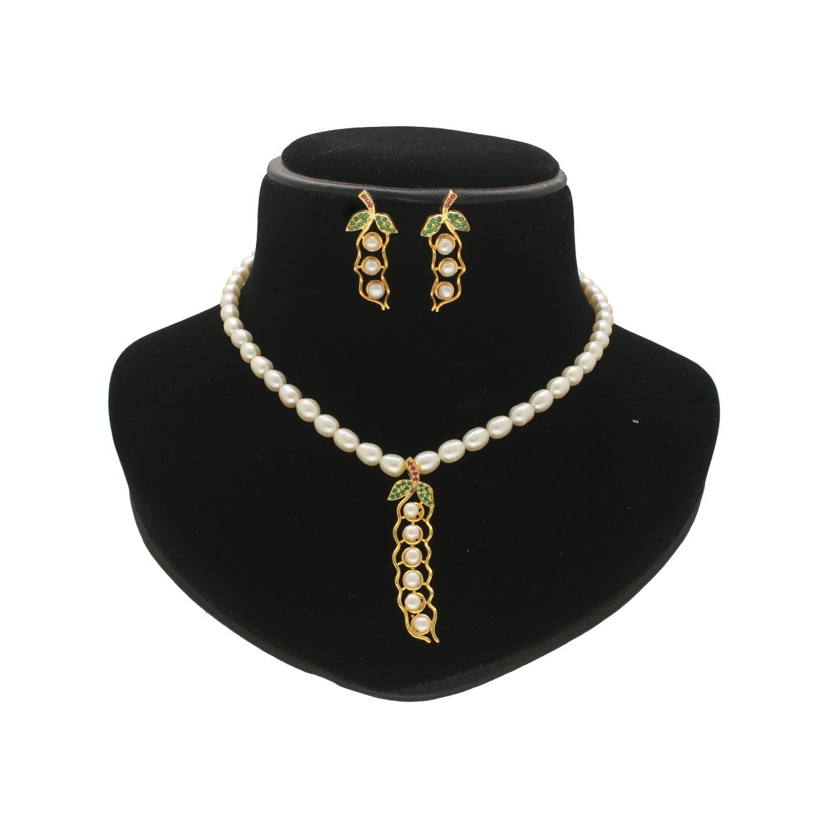 J Pearls Heavenly Pearl Necklace Set - Swadesiicart