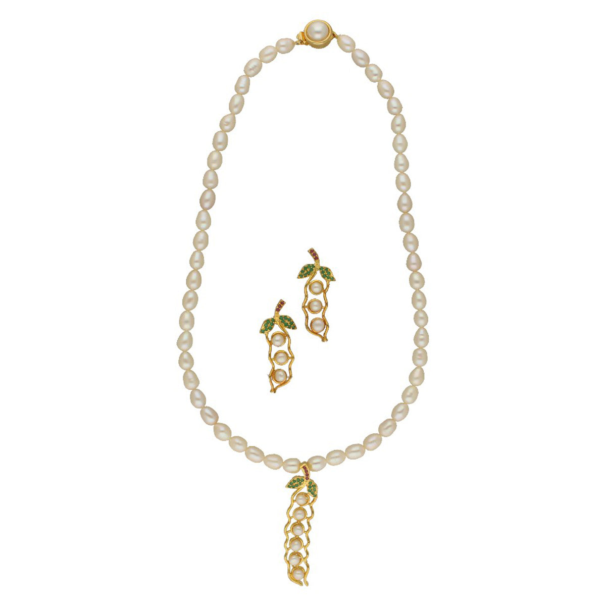 J Pearls Heavenly Pearl Necklace Set - Swadesiicart