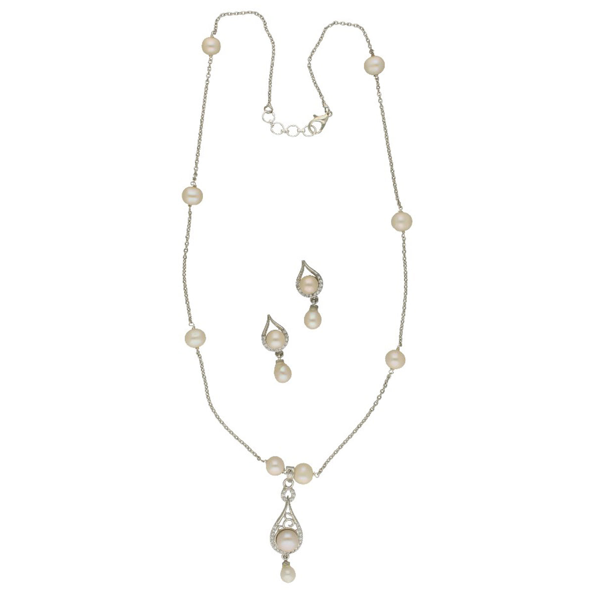 J Pearls Panache Pearl Chain Set - Swadesiicart