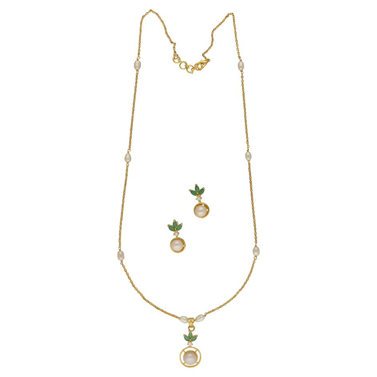 J Pearls Ethereal Pearl Chain Set - Swadesiicart