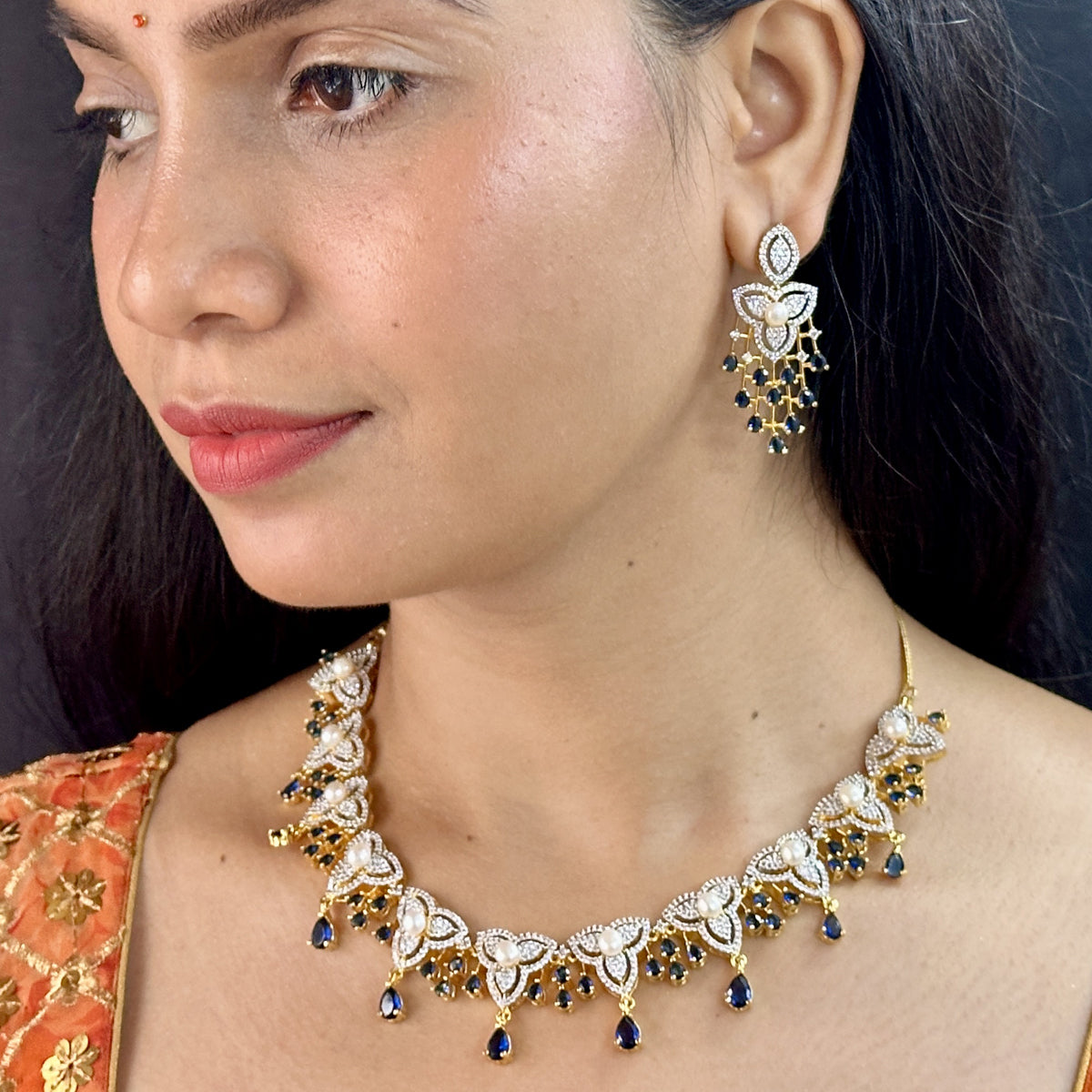 J Pearls Luxurious Pearl Necklace Set - Swadesiicart
