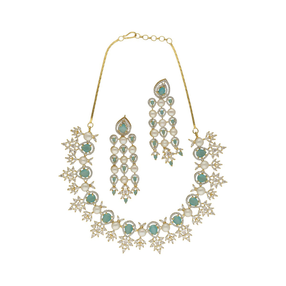 J Pearls Royal Pearl Necklace Set - Swadesiicart