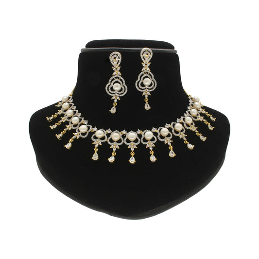 J Pearls Lustrous Pearl Necklace Set - Swadesiicart