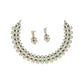 J Pearls Shimmering 3 line Pearl Necklace Set - Swadesiicart