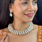 J Pearls Shimmering 3 line Pearl Necklace Set - Swadesiicart