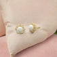 J Pearls Floral Pearl Earrings - Swadesiicart