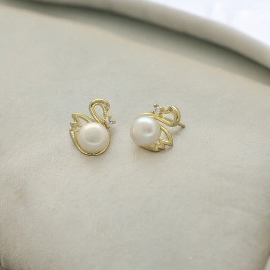 J Pearls Pearl Duck Earrings - Swadesiicart