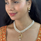 J Pearls Spectacular Dual Line Pearl Necklace Set - Swadesiicart