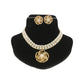 J Pearls Resplendent Dual Line Pearl Necklace Set - Swadesiicart