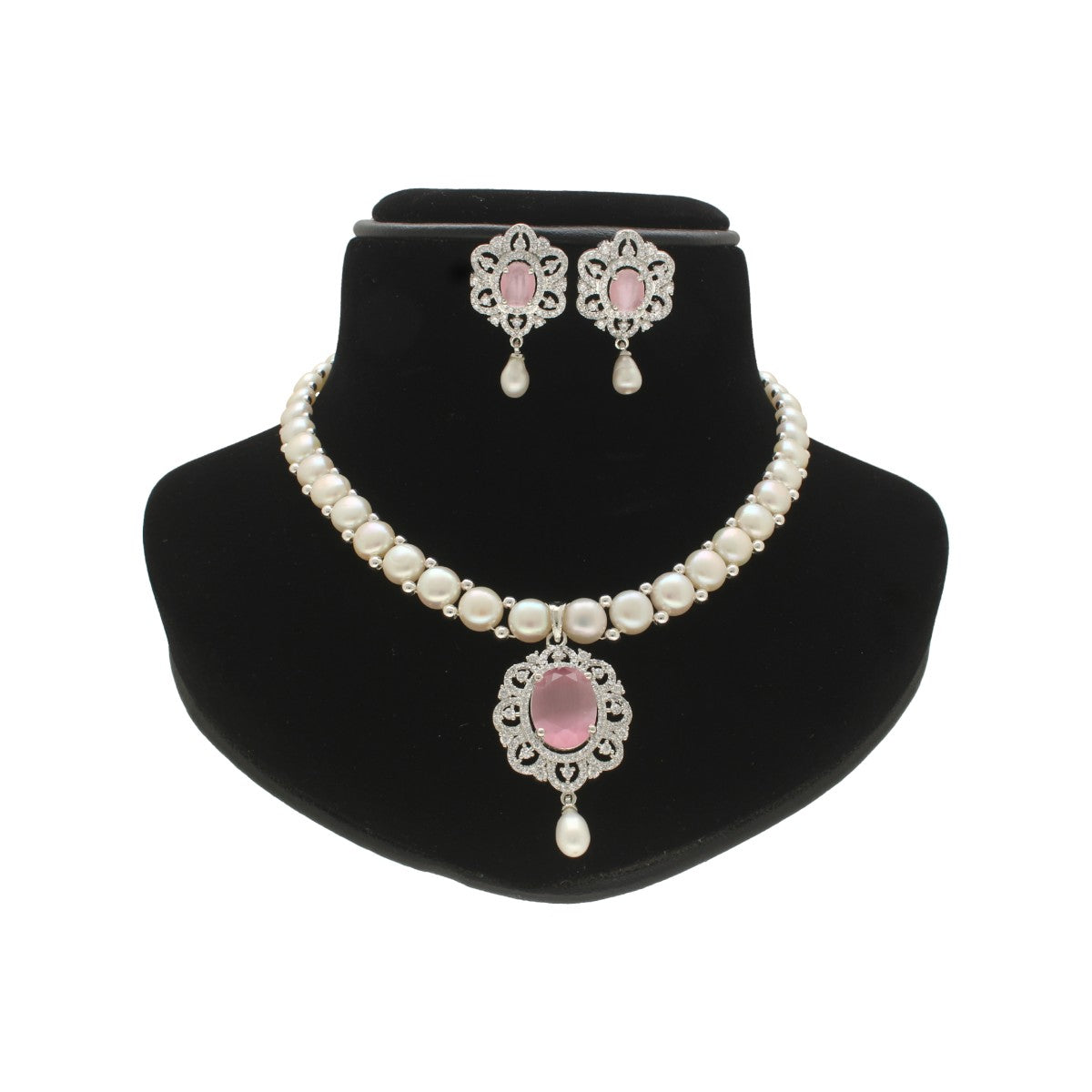 J Pearls Sumptuous Pearl Necklace Set - Swadesiicart