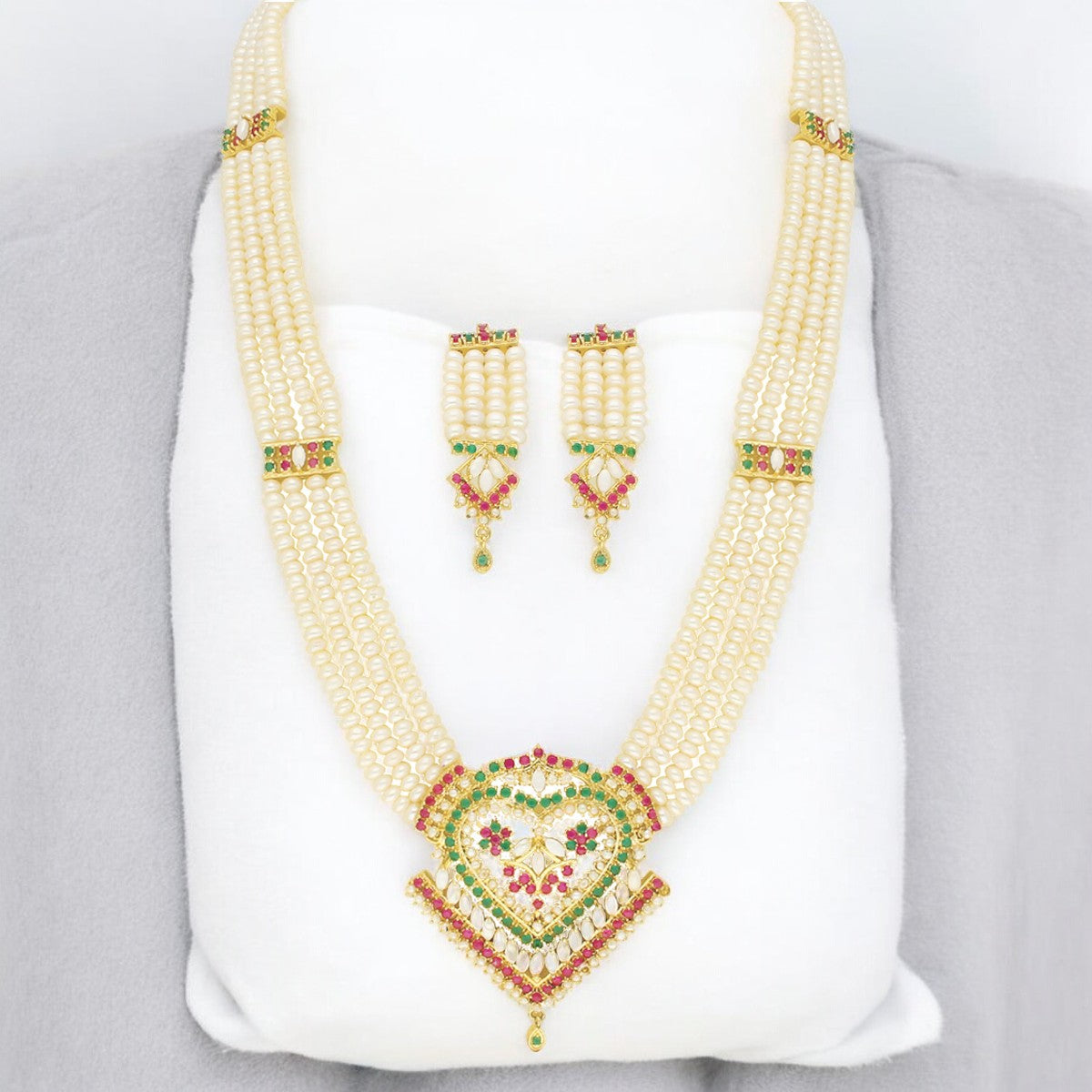 J Pearls Exclusive Rani Necklace Set - Swadesiicart