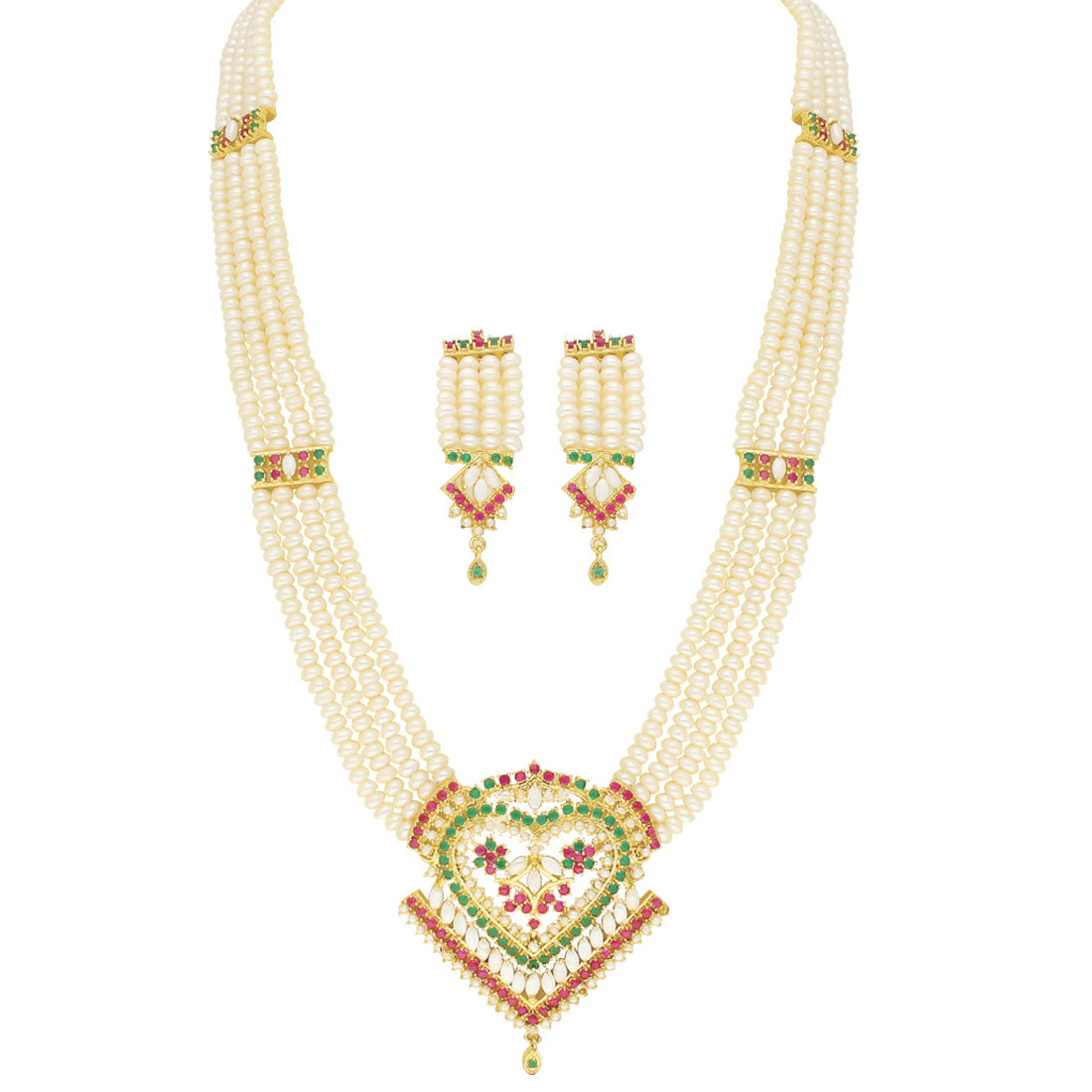 J Pearls Exclusive Rani Necklace Set - Real Pearl Jewelry - J Pearls