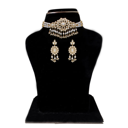 J Pearls Vansha 3 Lines Round Pearl Choker - Real Pearl Jewelry | Swadesiicart