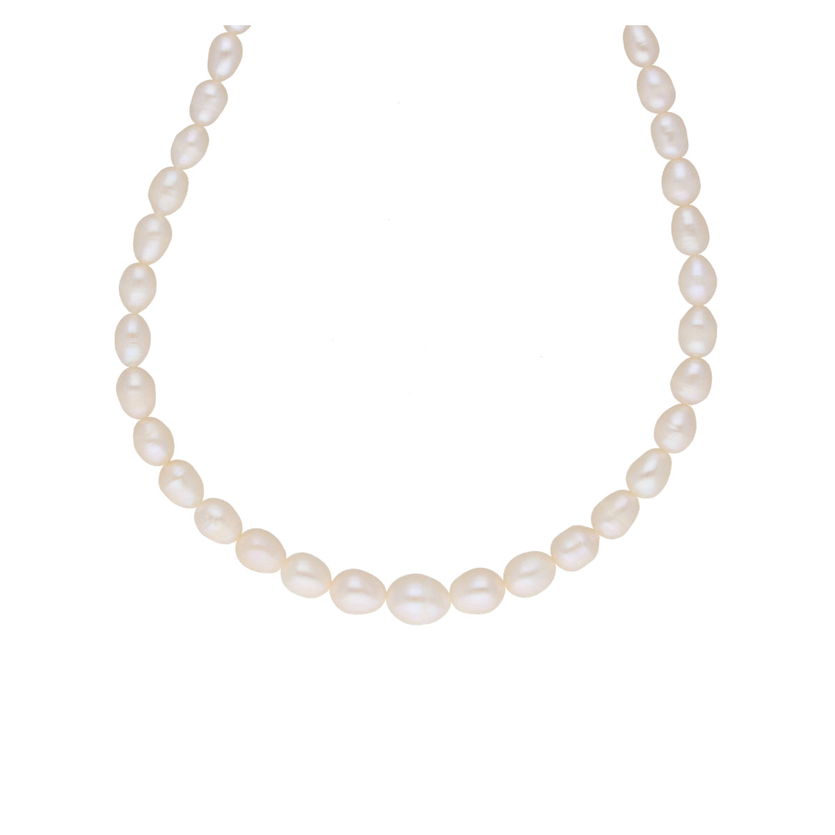 J Pearls White Graded Oval Pearl Necklace - Real Pearl Jewelry | Swadesiicart