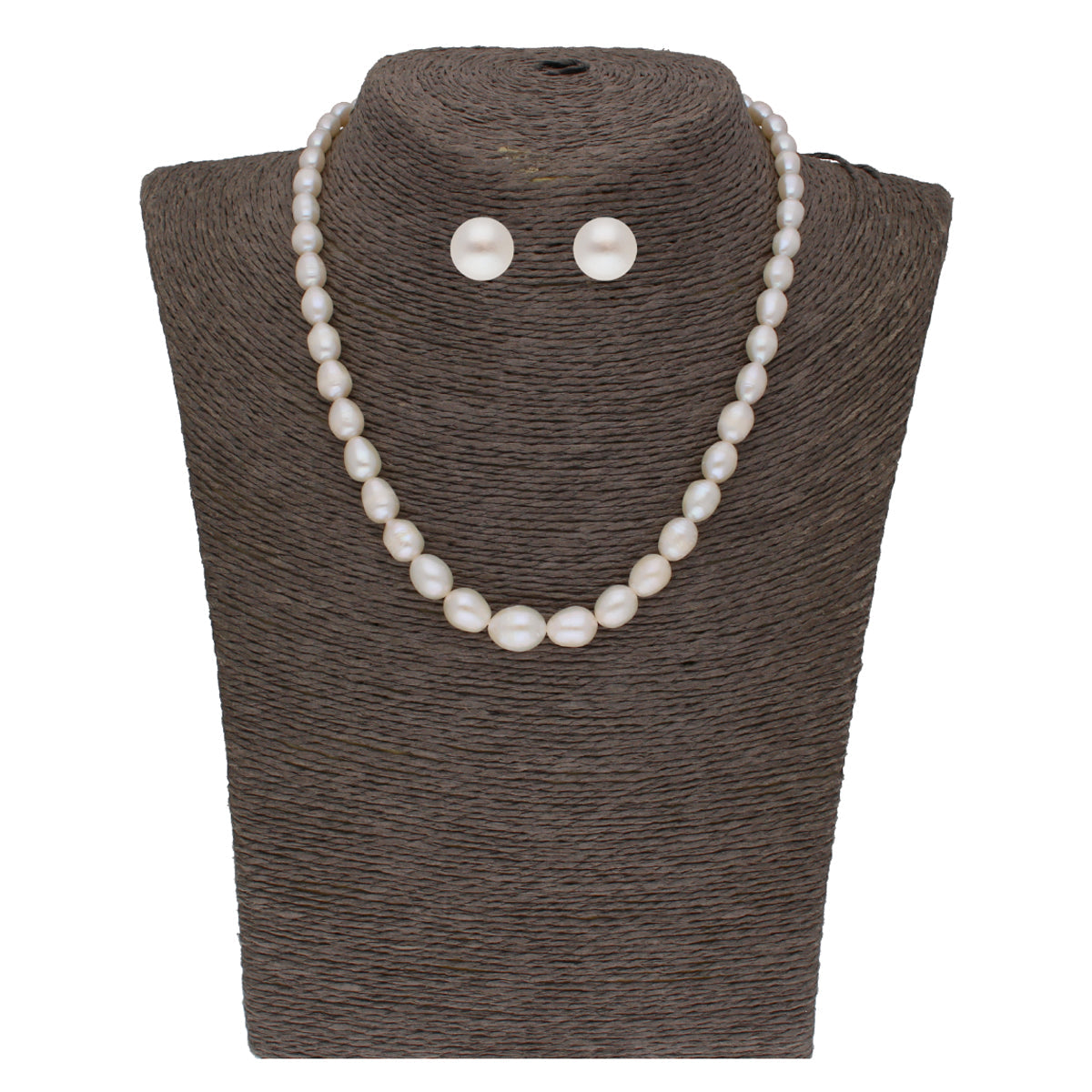J Pearls White Graded Oval Pearl Necklace - Real Pearl Jewelry | Swadesiicart