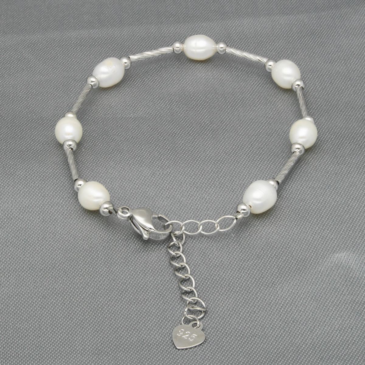 J Pearls Classic White Pearl Bracelet - Swadesiicart