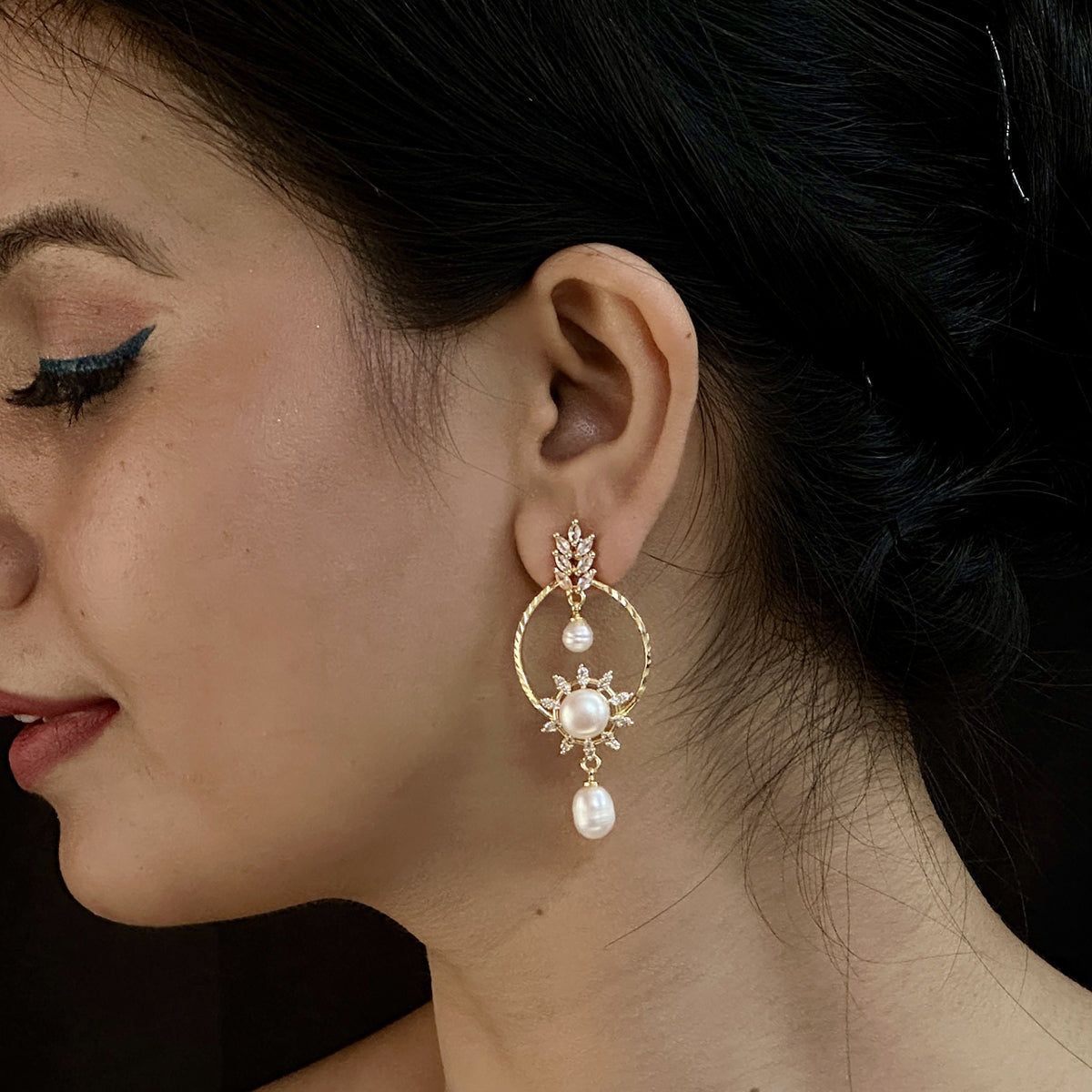 J Pearls Kashika Pearl Earrings - Swadesiicart