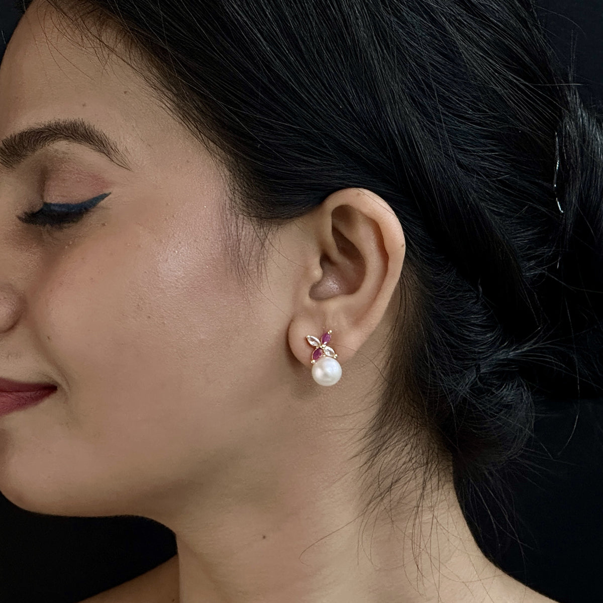 J Pearls Jasmine Pearl Earrings - Swadesiicart
