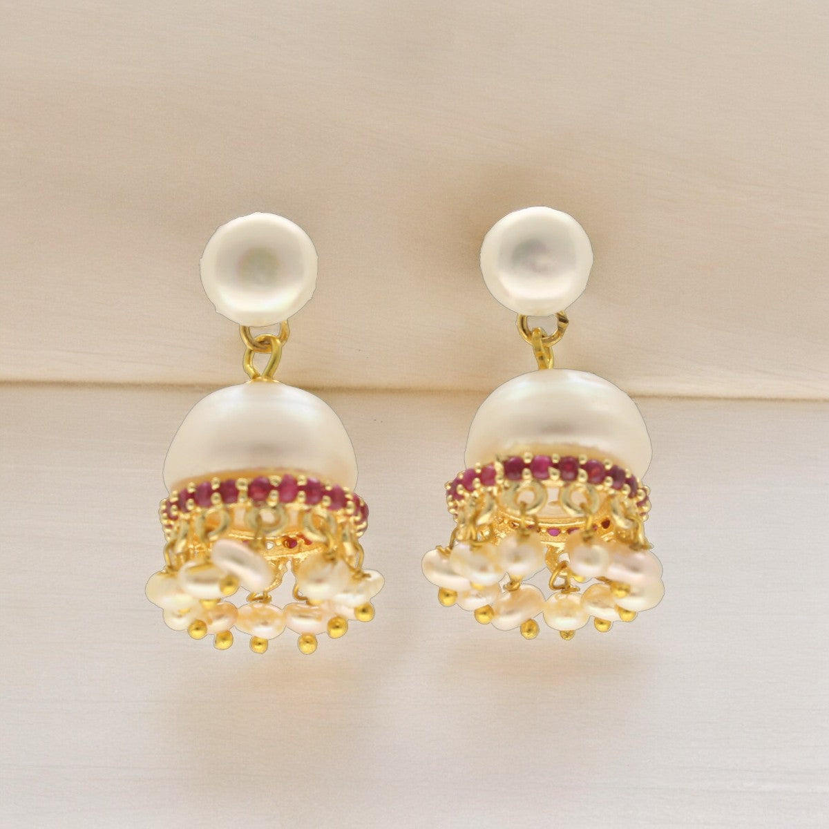 J Pearls Kamya Pearl Earrings - Swadesiicart